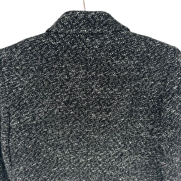 Lafayette 148 Blazer Women 2 Black White Tweed Snap Button Raw Hem Office Career - Picture 8 of 12